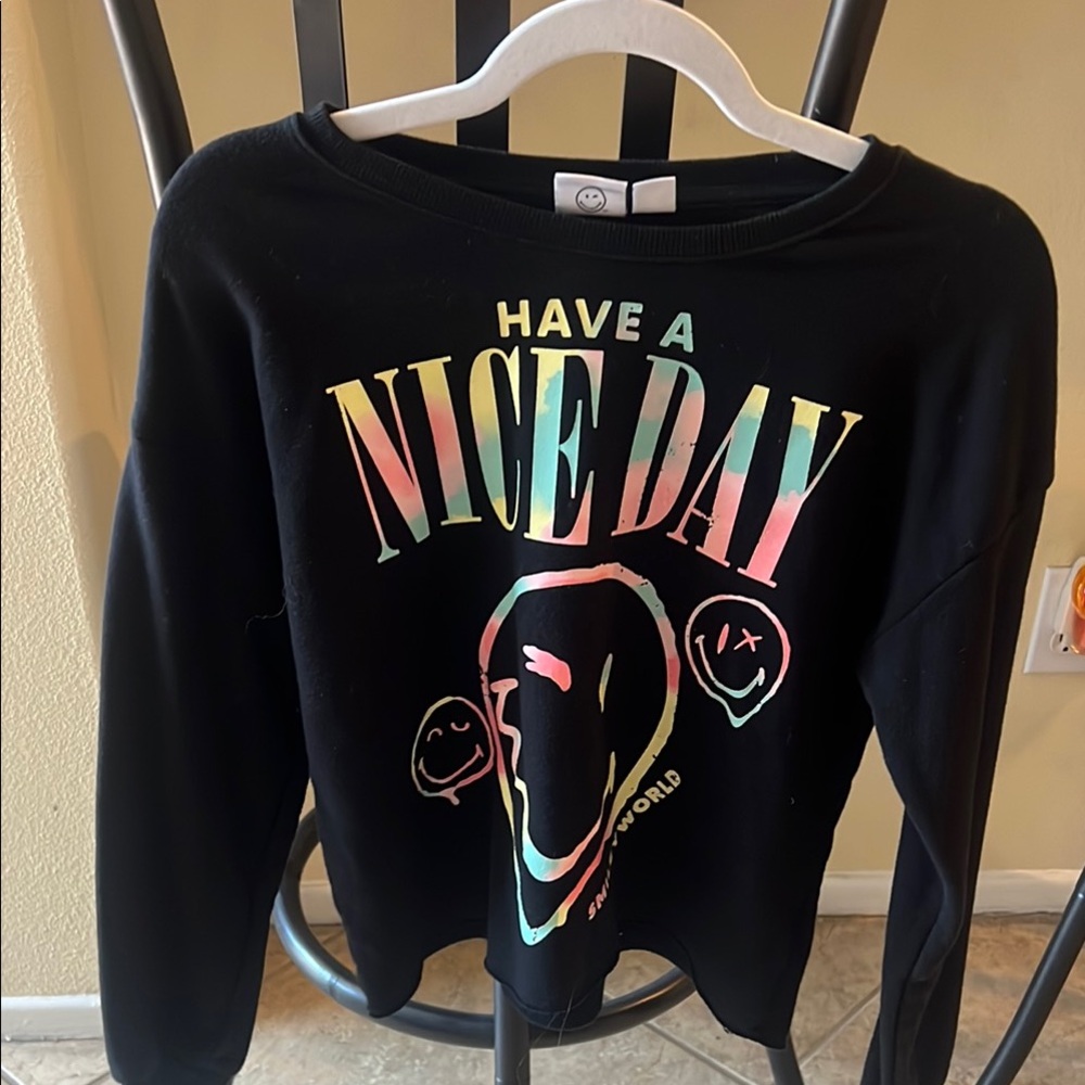 Have A Nice Day Black Sweatshirt